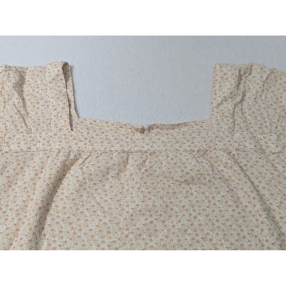 Madewell Top Large Yellow Beige Square Neck Ditsy Floral Cottage Prairie - Picture 7 of 12